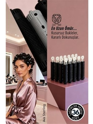 Buyx Saç Bigudisi - 36'LI Saç Bukle Şekillendirme Seti - Lastikli - Ömürlük ? - BU002T-7HFF3