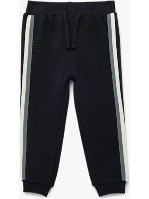 Koton Pamuklu Şerit Detaylı Jogger Lacivert Erkek Bebek Eşofman Altı 6SMB40043TK