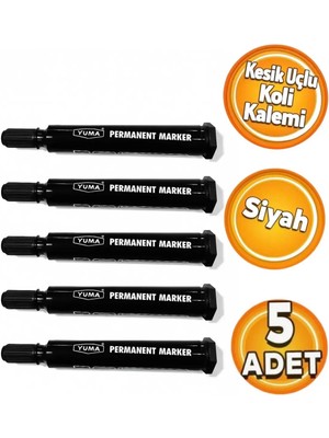 Yuma YM-791-S Permanent Marker Koli Kalemi Siyah (5 Adet)