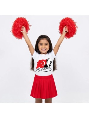 Efendioğlu Design Kısa Kollu Dalgalanan Bayrak Imzalı 23 Nisan Atatürk Baskılı Çocuk Tişörtü – Erkek/kız Çocuk Tişörtü