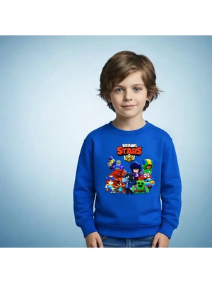Efendioğlu Design Sweatshirt Brawl Stars Baskılı Pamuklu Çocuk Sweatshirt