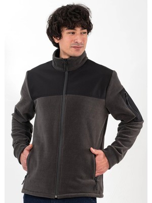 Etifa Tekstil Polar Ceket 280 gr Antipilling Sıcak Tutan Dayanıklı Erkek Outdoor Gri