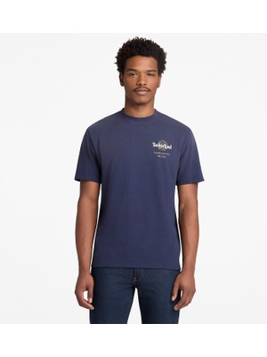 Timberland Sunfaded Back Tree Logo Graphic Hw Tee Erkek Lacivert Tshirt TB0A5MMM4511