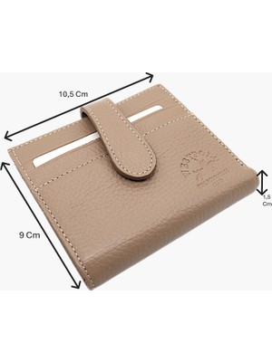 Westpolo Hakiki Deri Kağıt Para ve Bol Kart Bölmeli Patlı Unisex Cüzdan - Kum