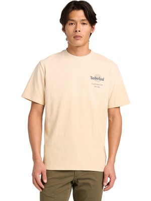 Timberland Sunfaded Back Tree Logo Graphic Hw Tee Erkek Bej Tshirt TB0A5MMM2601