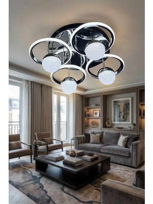 G-Light Eterna 4 Toplu Yuvarlak Plafonyer Salon - Oturma Odası Avizesi