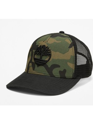Timberland Camo Print Trucker Erkek Siyah Şapka TB0A65S60011
