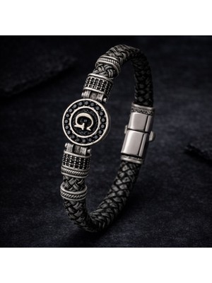 Tansesuar Kişiselleştirilebilir Beyaz Hakiki Deri Erkek Bileklik