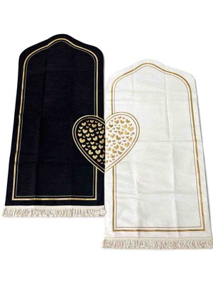 Zeynoçeyiz Kalpli Seccade Eşli Çift Seccade Şönil Kumaş