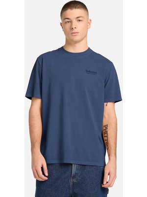 Timberland Rugged Active Gear Back Graphic Tee Erkek Mavi Tshirt TB0A5MU6EYO1