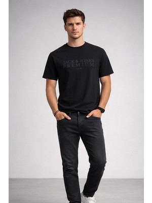 Jack & Jones Jack Jones Jprblaethan Ss Logo Tee Sn Erkek Siyah Tshirt 12292403-02