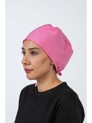 Etifa Tekstil Lastikli Bone Nefes Alabilen Hafif Konforlu Profesyonel Mutfak ve Aşçı Bone Pembe