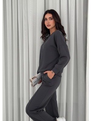 Vogsign Modal Kumaş Çımalı Spor Rahat Kesim Alt Üst Eşofman Takımı