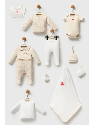 Moi Noi Şans Getiren Kokina Desenli 10 Parça Bebek Hastane Çıkışı - Nakışlı Premium Takım