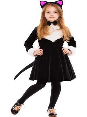 Moresun Buğz Kedi Kulak Taç Kuyruk ve Papyon 3 Lü Set Çocuk Boy Fuşya Renk - Buğz