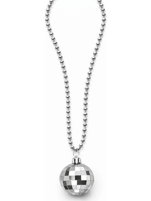 Moresun Buğz Retro Disko Topu Şekilli 8039LER 9039LAR Gümüş Renk Plastik Kolye - Buğz