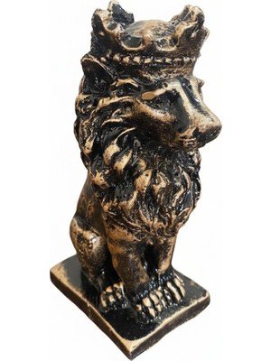 Çınaroğlu AVM Aslan Biblo Dekoratif Polyester Hediyelik Eskitme Ofis ve Vitrinlere Özel 16*7 cm