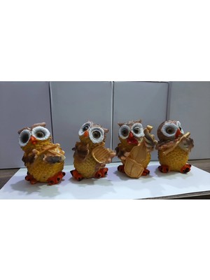 Esranın Dünyası Müzisyen Baykuşlar Biblo 4'lü Set