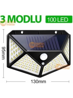 Moresun Buğz Projektör 100 Ledli Işık Sensörlü Güneş Enerjili Solar Lamba ( Buğz )