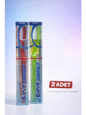 Moresun Buğz Banat Compact Kutulu Diş Fırçası 2 Adet Orta Sert Koruyucu Kapaklı Set
