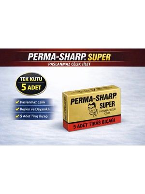 Moresun Buğz Perma-Sharp Super Paslanmaz Çelik Tıraş Bıçağı 5’li 1 Kutu