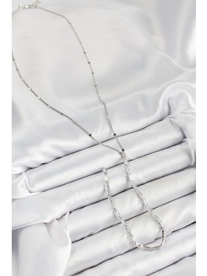 Moresun Buğz Pirinç Zirkon Taşlı Model Gümüş Renk Y Kolye - Buğz