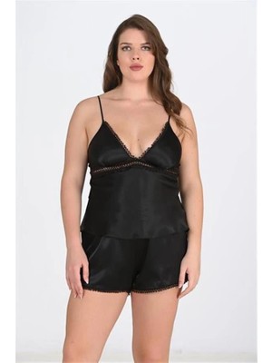 Aria's Closet Arias Closet Büyük Beden Siyah Şort Takımı