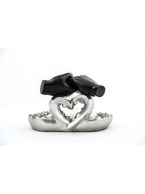 Moresun Buğz Özel Tasarım Kalpli Polyester Sunum Tepsisi