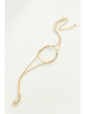 Moresun Buğz 316L Çelik Gold Renk Düğüm Model Bileklik - Buğz