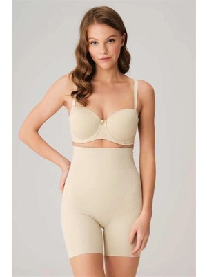 Aria's Closet Arias Closet Mikro Kumaş Beli Yapıştırma Paçaları Silikon Bantlı Paçalı Sıkı Şort Korse