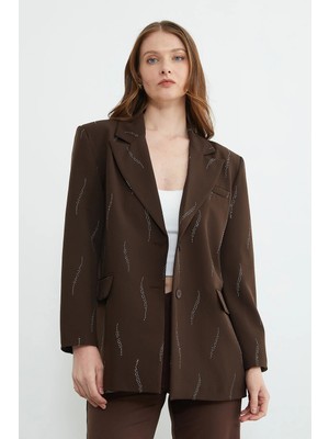 FullaModa Taş Detaylı Blazer Ceket