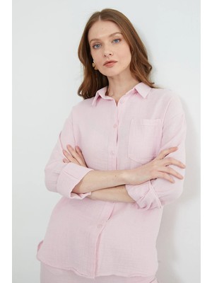 FullaModa Tek Cepli Müslin Kumaş Salaş Gömlek