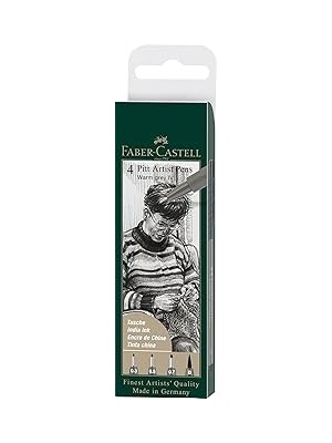 Indispensablely Faber-Castell Pitt Artist Pen Çizim Kalemi Seti, 4’lü (S, F, M, B Uç), Suya Solmaya Dayanıklı, K