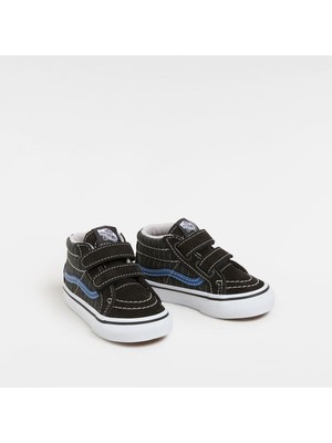 Vans Sk8-Mid Reissue V Bebek Siyah Sneaker Kadın Düz Tabanlı Konforlu Ayakkabı