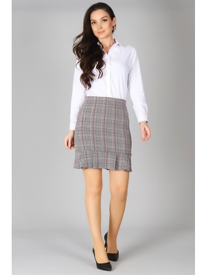 Sweetness Kadın Yüksek Bel Pile Detaylı Etek