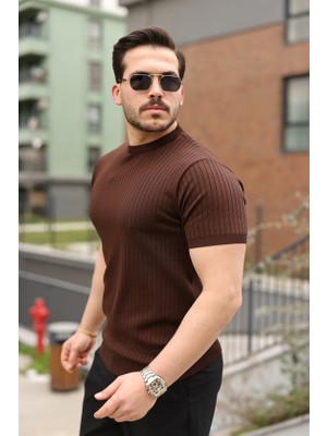 Veraura Lifestyle Erkek Fitilli Bisiklet Yaka Triko Tişört