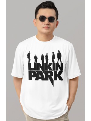 Sevbano Tasarım Linkin Park Rock Metal Müzik Grubu Baskılı Unisex Oversize Tişört