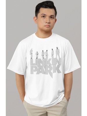 Sevbano Tasarım Linkin Park Rock Metal Müzik Grubu Baskılı Unisex Oversize Tişört