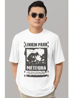 Sevbano Tasarım Linkin Park Meteora Rock Metal Müzik Grubu Baskılı Unisex Oversize Tişört
