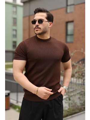 Arben Boutique Erkek Fitilli Bisiklet Yaka Triko Tişört