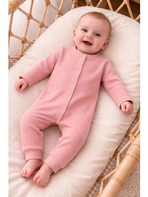 nevrankids Bebek Tulumu 0-9 Ay Fitilli Interlok Çıtçıtlı Yenidoğan Tulumu