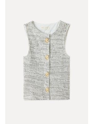 Düğme Detaylı Örme Yelek