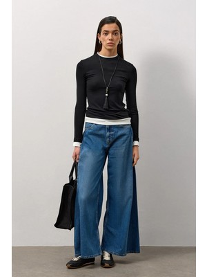 Molene Siyah Beyaz Garnili Body