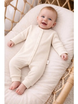 nevrankids Bebek Tulumu 0-9 Ay Fitilli Interlok Çıtçıtlı Yenidoğan Tulumu