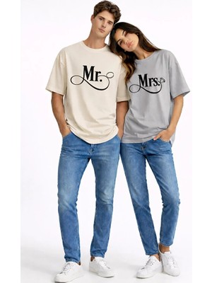 Nevermind Evgili Kombini Mr Mrs Yüzük Detaylı Çift Tişört Nişan Söz Partner Kombin Seti