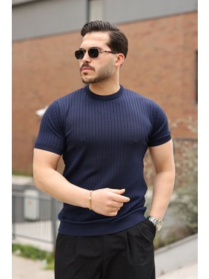 Arben Boutique Erkek Fitilli Bisiklet Yaka Triko Tişört