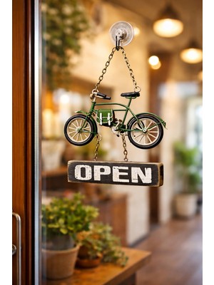 Hediyemio Dekoratif Metal Bisiklet Kapı Yazısı – Vintage Bisiklet Temalı Kapı Süsü