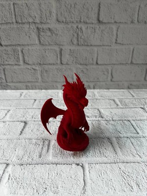 Alvo Store Buğz Kırmızı Ejderha Biblo 12 cm Dekoratif Fantastik Obje Hediyelik Süs Eşyası - Buğz