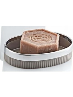 Aesco Mimoza Çizgili Krom Katı Sabunluk 1 Adet ROYALEKS-Y-876