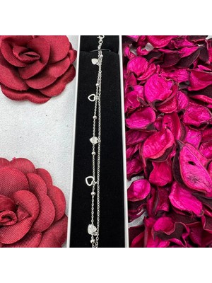 Victoria 925 Ayar Gümüş Kalp Figürlü Zarif Bileklik